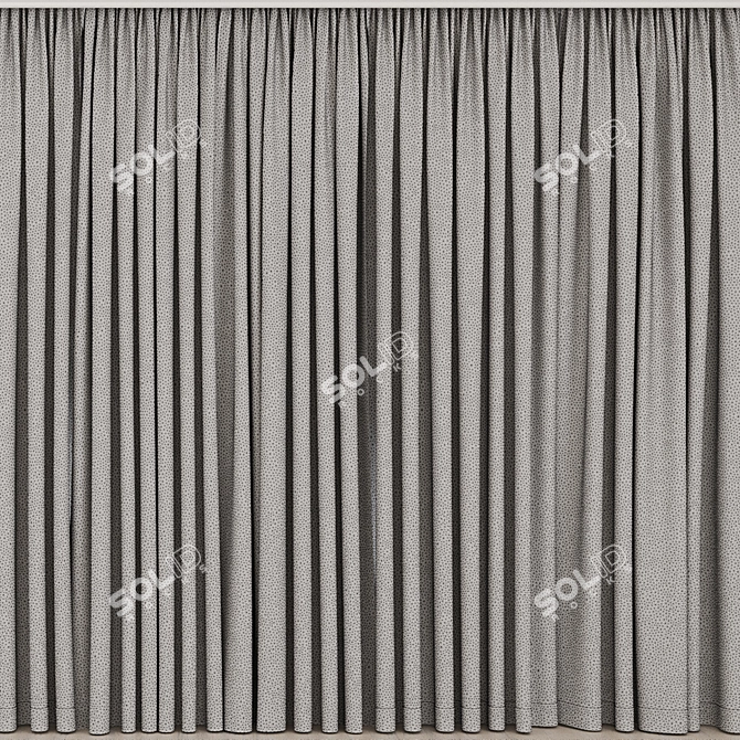 Jacquard and Satin Curtains Set 3D model image 4