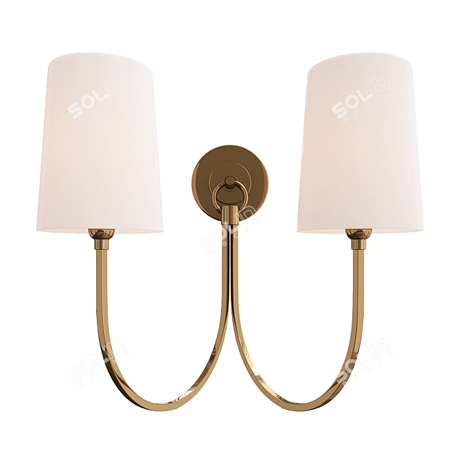 Antique Brass Twin Swag Sconce 3D model image 1