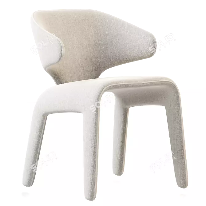 Sleek Bandi Dining Chair 3D model image 4