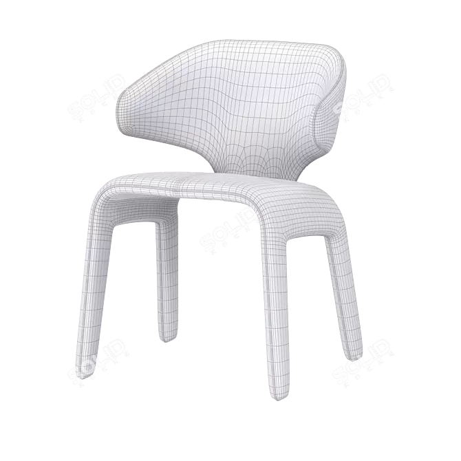 Sleek Bandi Dining Chair 3D model image 5
