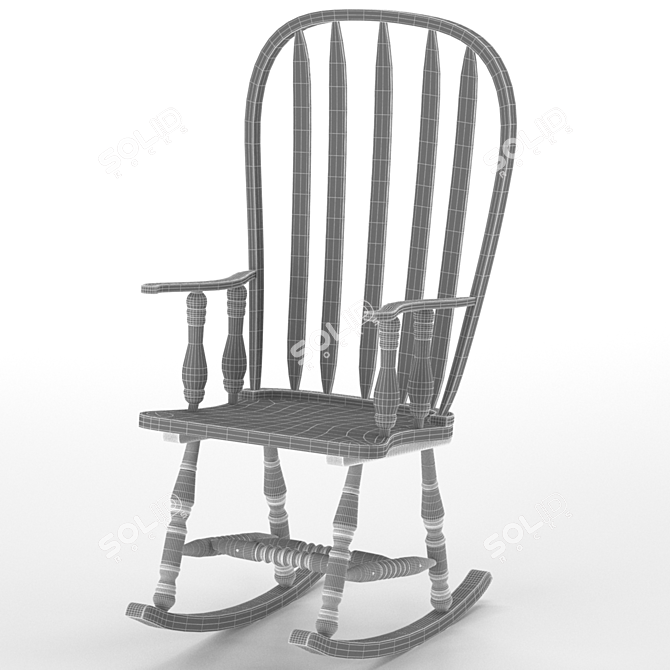 Rustic Wooden Chair 3D model image 3