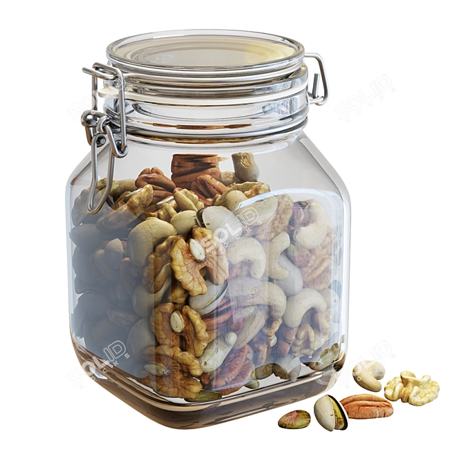 Deluxe Fido Jar: Assorted Mixed Nuts 3D model image 1