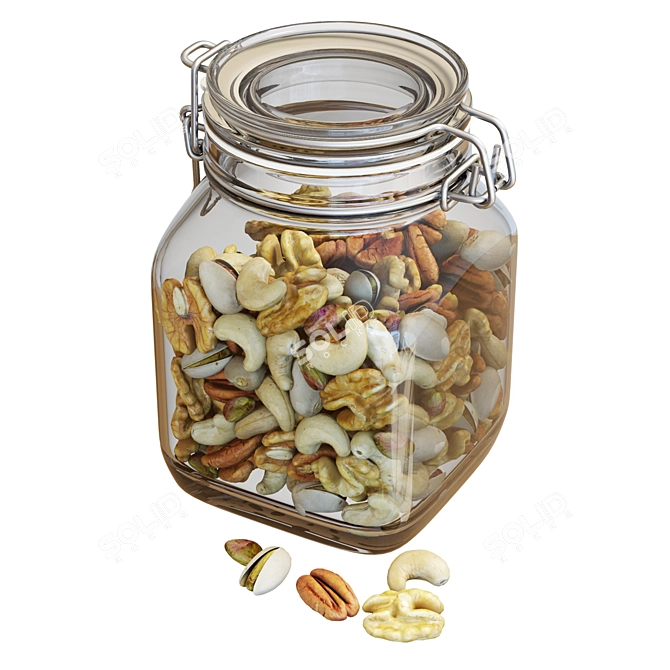 Deluxe Fido Jar: Assorted Mixed Nuts 3D model image 2