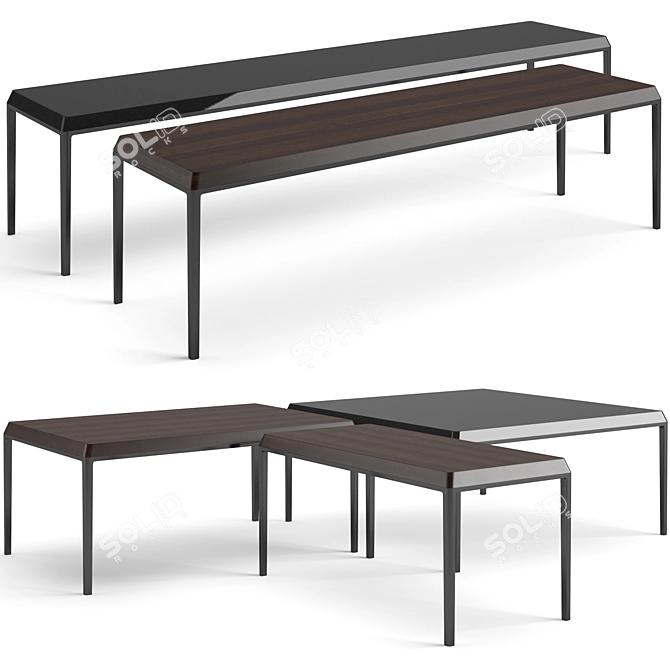 B&B Italia Michel Coffee Tables: Stylish and Versatile Set 3D model image 1