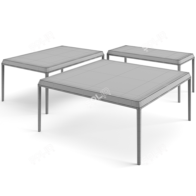 B&B Italia Michel Coffee Tables: Stylish and Versatile Set 3D model image 6