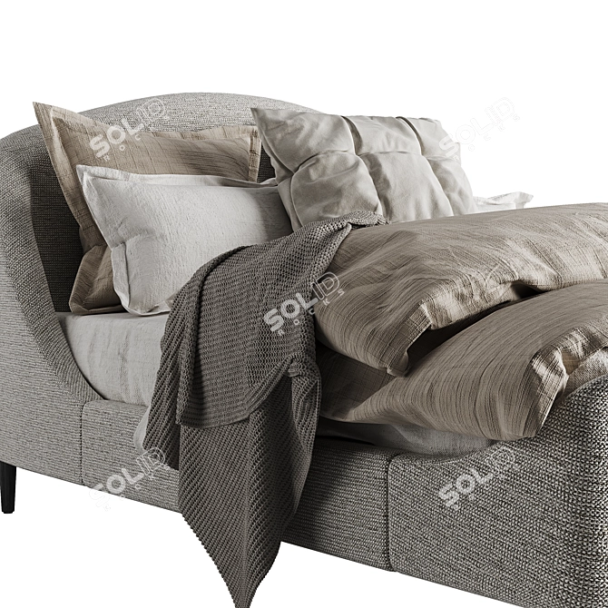 Elegant Lafayette Mist Queen Bed 3D model image 3