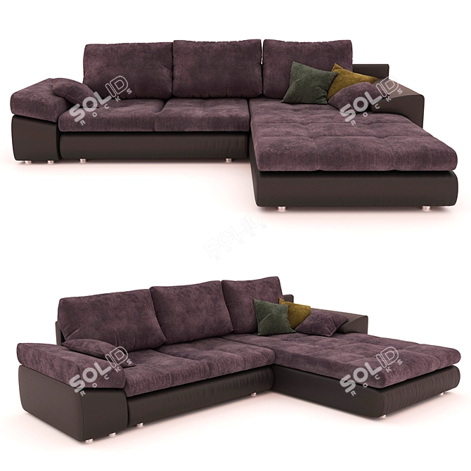 Stylish Corner Sofa Bed - Bono BENIX 3D model image 1