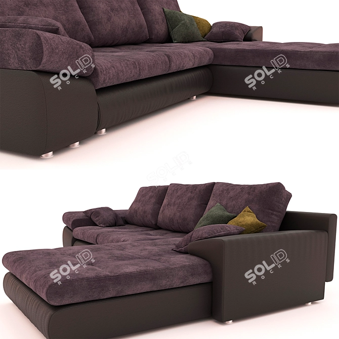 Stylish Corner Sofa Bed - Bono BENIX 3D model image 2