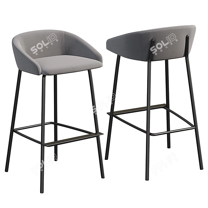 Bross Italia: Stylish Bar Stool for Modern Spaces 3D model image 1