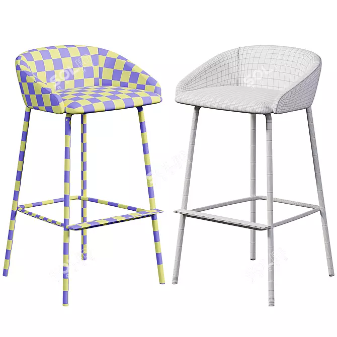 Bross Italia: Stylish Bar Stool for Modern Spaces 3D model image 3