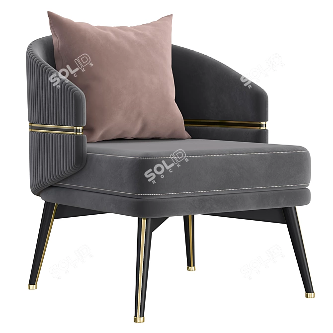 Sleek Modern Billy Armchair 3D model image 1