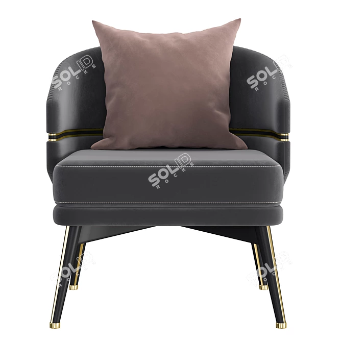 Sleek Modern Billy Armchair 3D model image 4