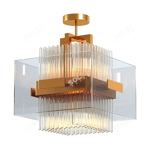 Sella CH: Brass & Glass Lighting 3D model image 1