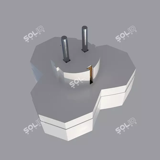 Triple Socket Adapter 3D model image 3