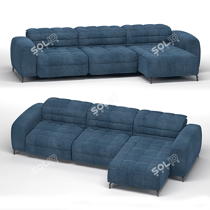 Cannes Fabric Upholstered Sofa 3D model image 1