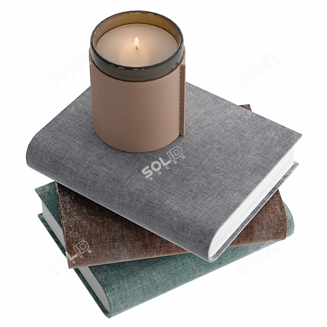 Blossom Candle & Books Set 3D model image 3