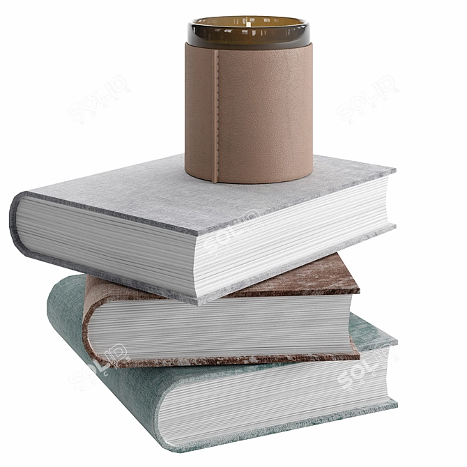 Blossom Candle & Books Set 3D model image 4