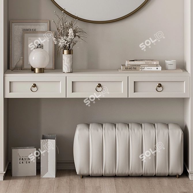 Hallway 38 - Classic White and Cream Entrance 3D model image 4