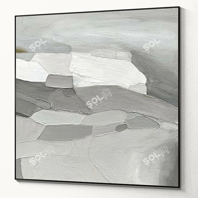 Plaster two square photo frames R-52 3D model image 6