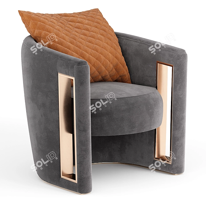 Contemporary RACHELE Armchair Design 3D model image 1