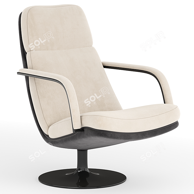 Modern Armchair F141_F142 Artifort 3D model image 1