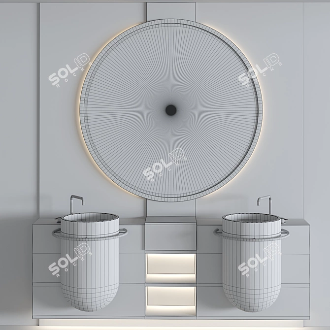 Modern Bathroom Furniture Set 3D model image 4