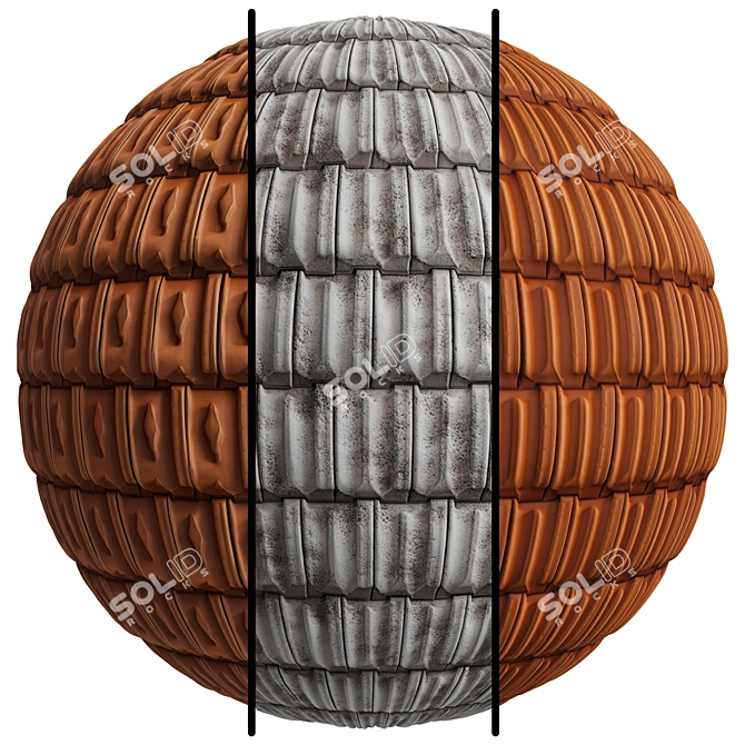 Versatile 4K Roof Tile Texture 3D model image 1