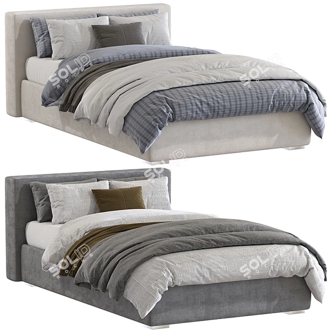 Luxury HARRIS BED 238 Set 3D model image 1