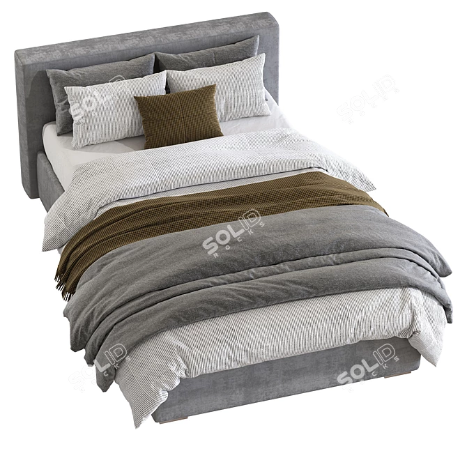 Luxury HARRIS BED 238 Set 3D model image 2