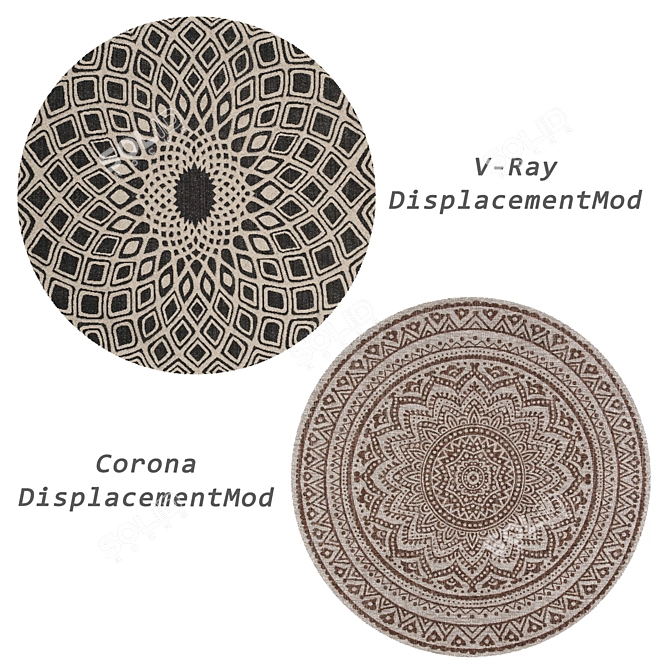 Round Rug Set Collection 3D model image 3