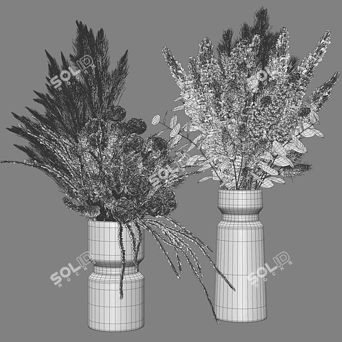  Pampas Bouquet Set Decor 3D model image 6