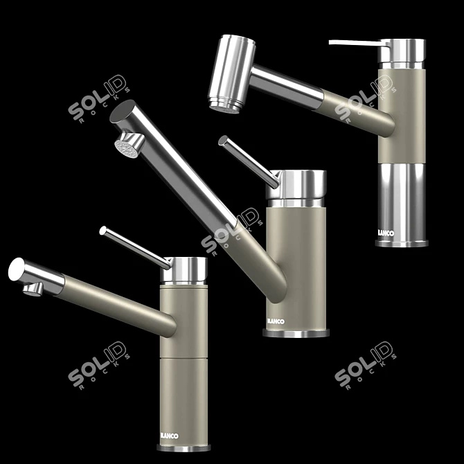 BLANCO Faucet Trio in Dual Materials 3D model image 2