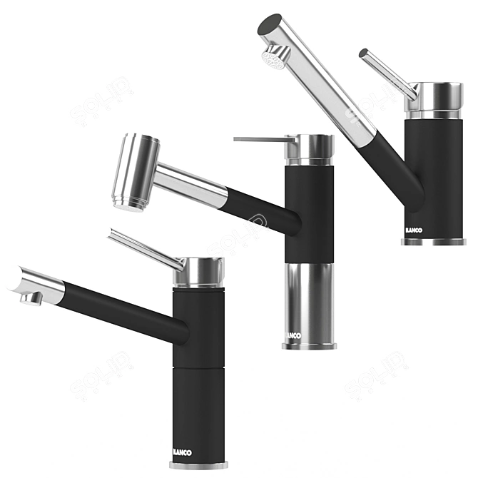 BLANCO Faucet Trio in Dual Materials 3D model image 4