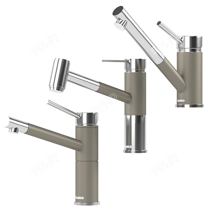 BLANCO Faucet Trio in Dual Materials 3D model image 5