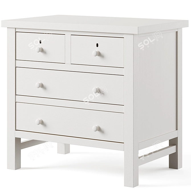 Classic Country Nightstand 28.5" White 3D model image 3