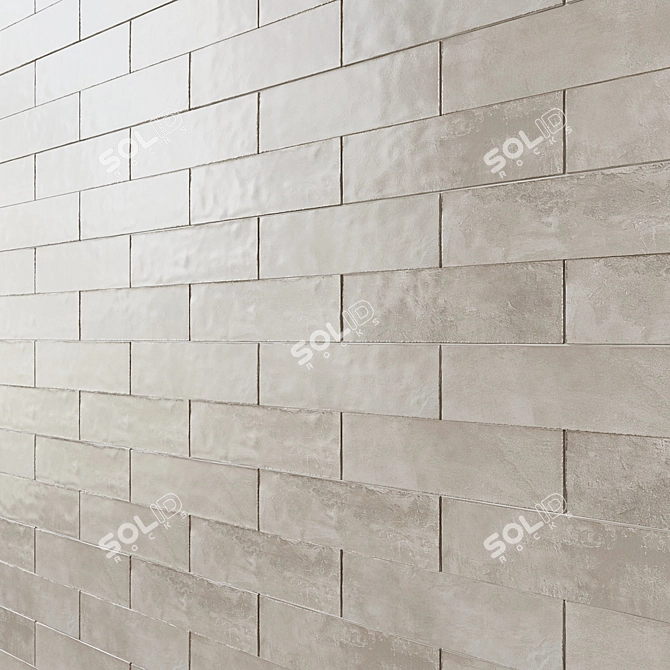 Geometric Brown Ceramic Wall Tile 3D model image 3