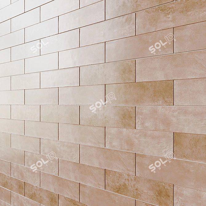 Geometric Brown Ceramic Wall Tile 3D model image 5