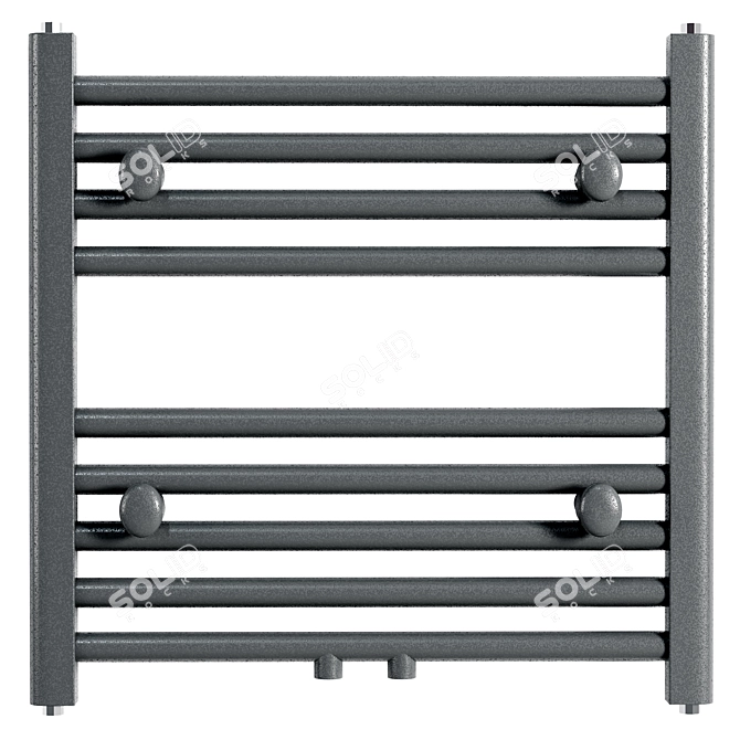 Sleek Horizontal Towel Heating Rail 3D model image 1