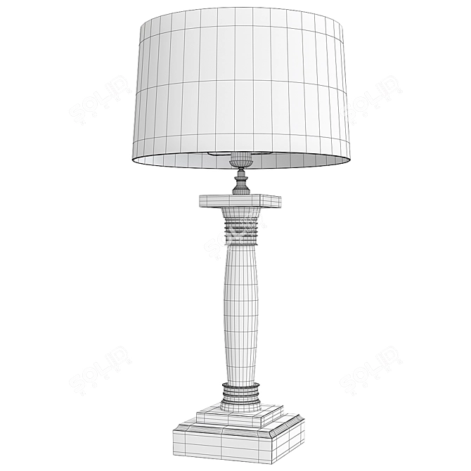 Elegant Black Round Table Lamp 3D model image 2