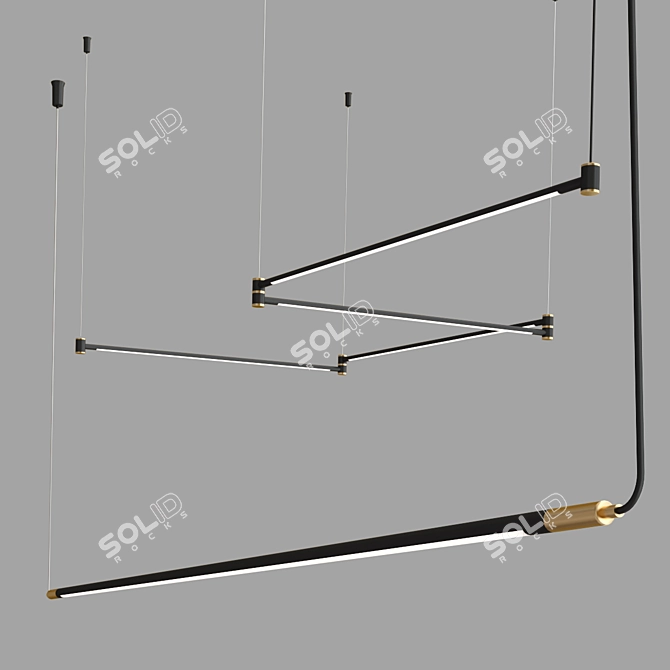 Modern Gold Black Lighting Collection 3D model image 2