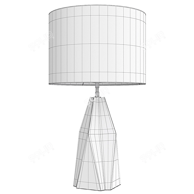 Elegant Geometric Faceted Table Lamp 3D model image 2