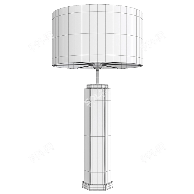Sleek Black Marble Table Lamp 3D model image 2
