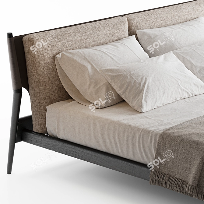 Luxury Emery Leather Bed Model 3D model image 3