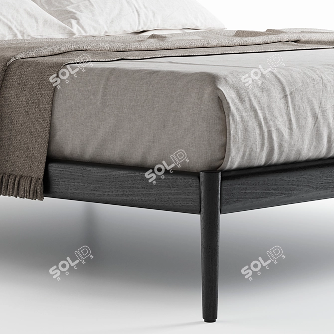 Luxury Emery Leather Bed Model 3D model image 4