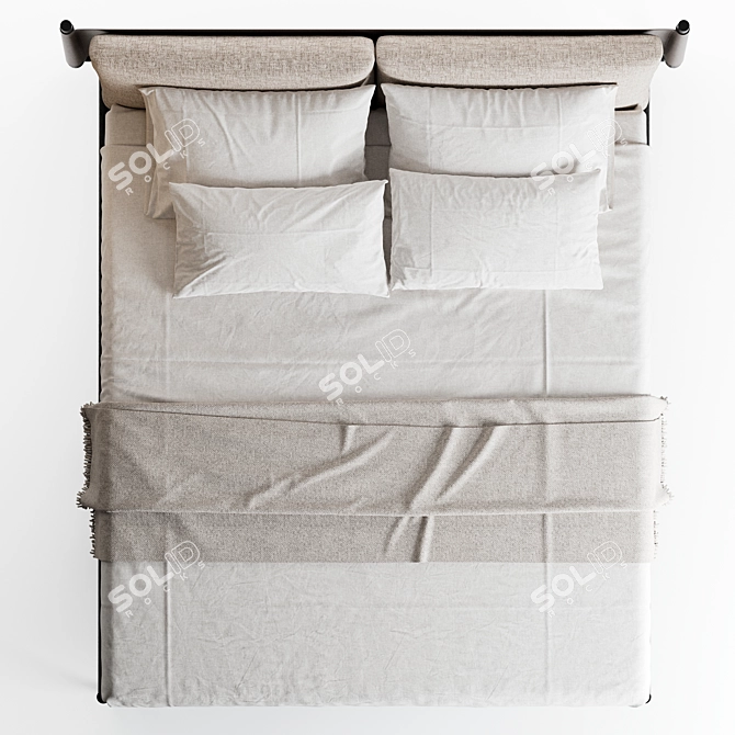 Luxury Emery Leather Bed Model 3D model image 5