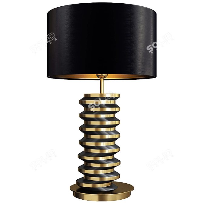 Elegant Stacked Disc Table Lamp 3D model image 1