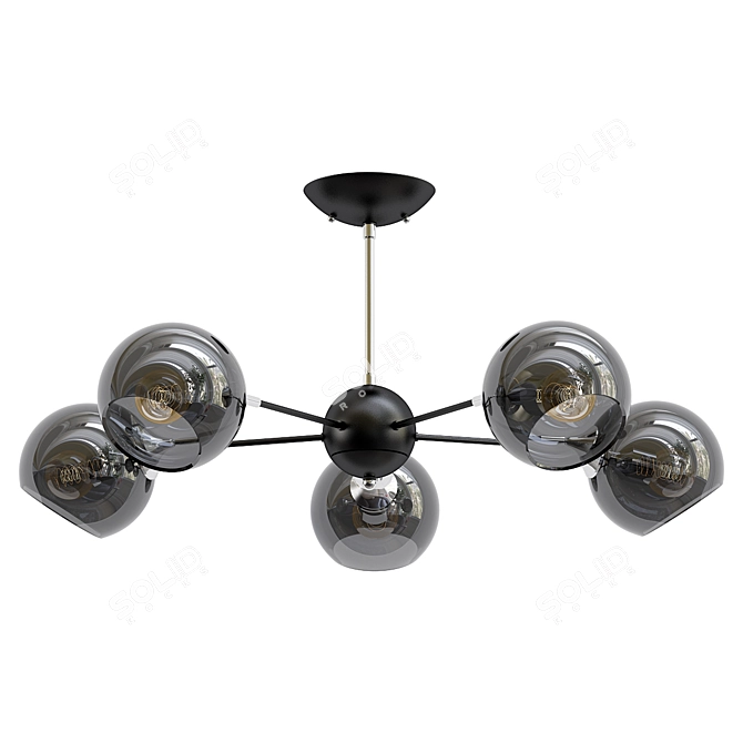 Modern Black Ceiling Chandelier Lagos 3D model image 1