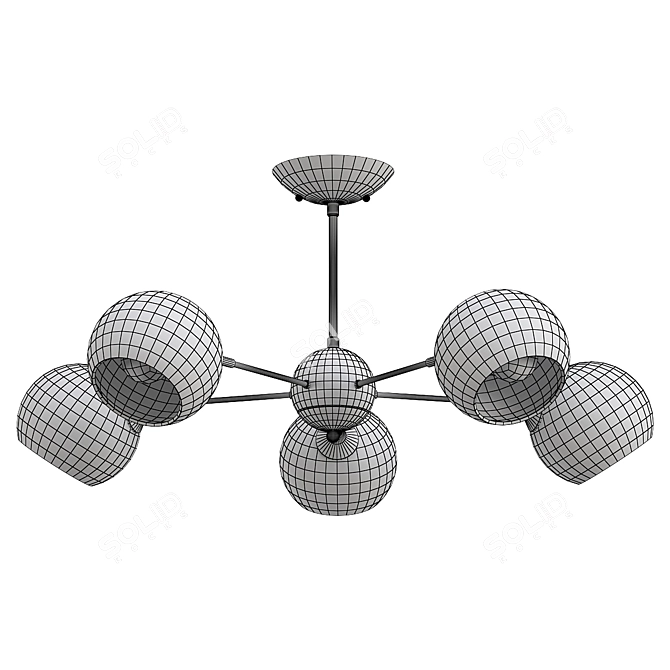 Modern Black Ceiling Chandelier Lagos 3D model image 2