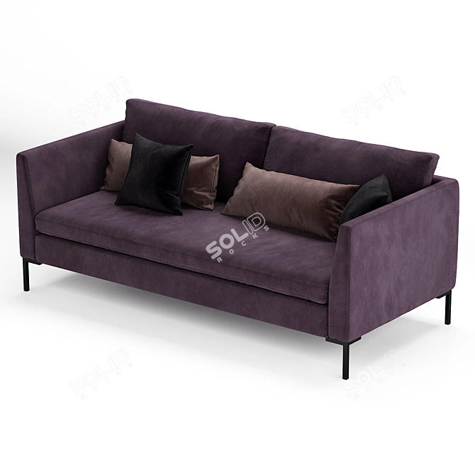 Modern White Sofa with Narrow Armrests 3D model image 4