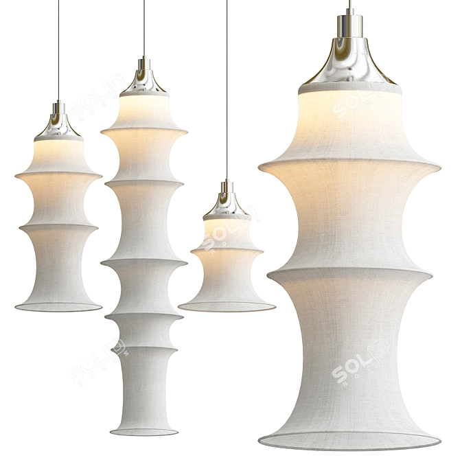 Sleek, Modern Falkland Pendant Lamps 3D model image 1
